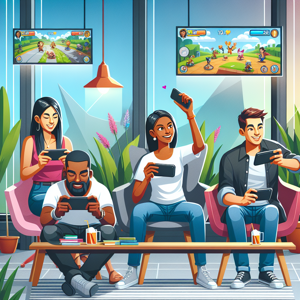 Mobile gaming illustration